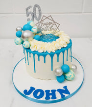 Load image into Gallery viewer, Blue Ball Drip Cake