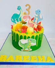 Load image into Gallery viewer, Dinosaur Birthday Drip Cake