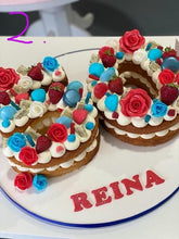 Load image into Gallery viewer, Red white and blue number cake