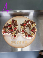 Load image into Gallery viewer, Strawberries & macaroon Number cake