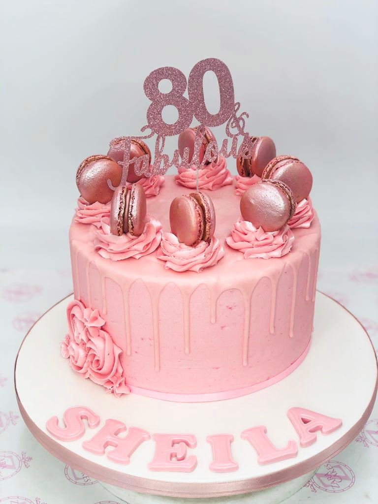 Pink Macaron Celebration Cake