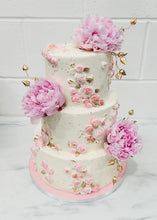 Load image into Gallery viewer, Peony Embroidered Wedding Cake
