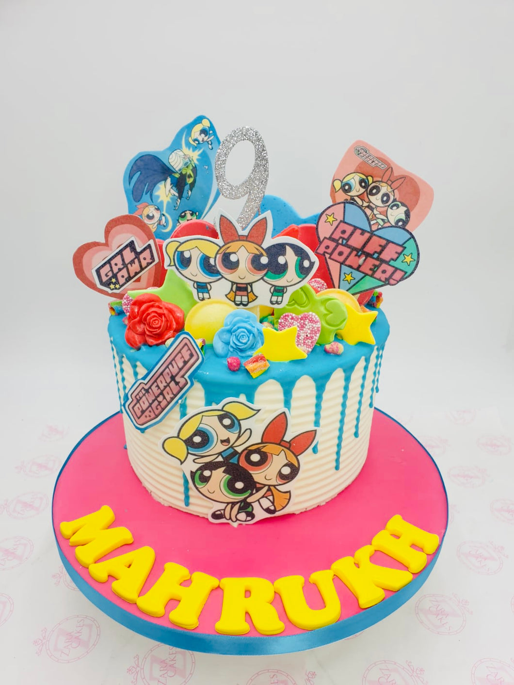 Power Puff Girls Birthday Drip Cake