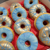 Box of Blue & Gold Doughnuts