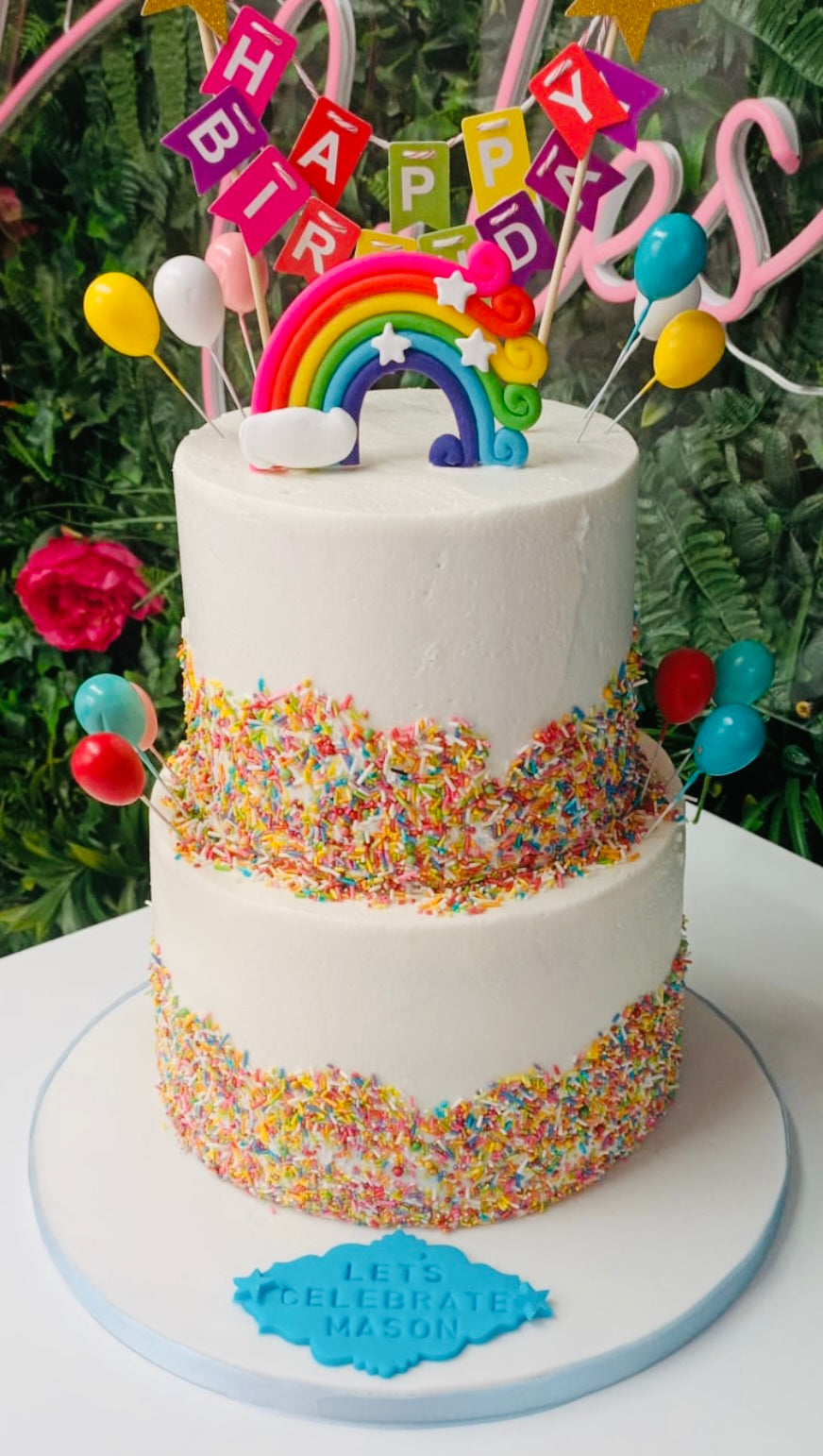Sprinkle & Rainbows Tiered Cake
