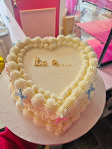 Vintage Birthday & any occasion Heart Shaped Cake