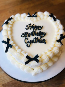 Vintage Birthday & any occasion Heart Shaped Cake