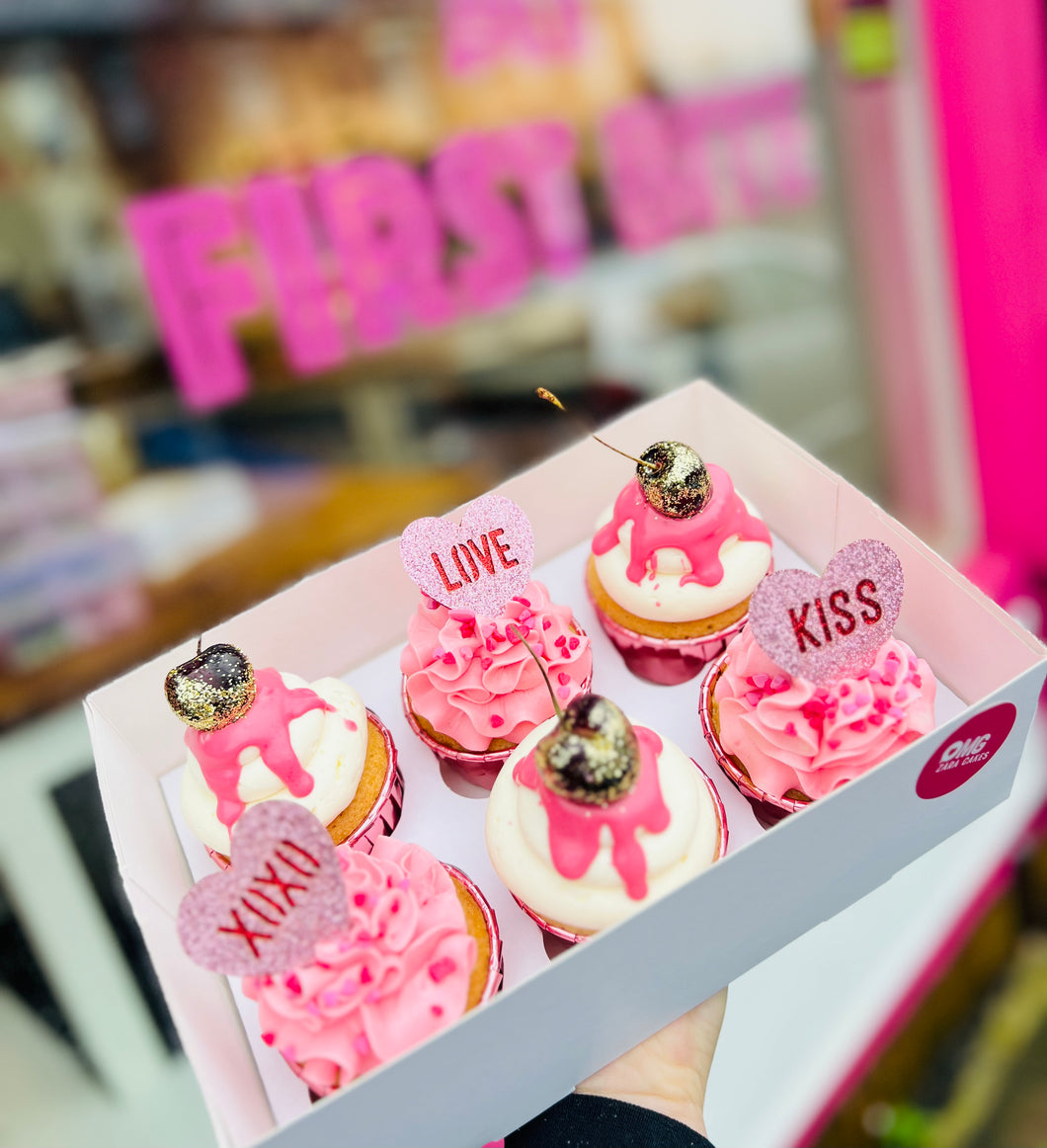 Cherry Love Valentine Cupcakes