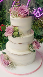 3 Tier Romantic Rose Wedding Cake