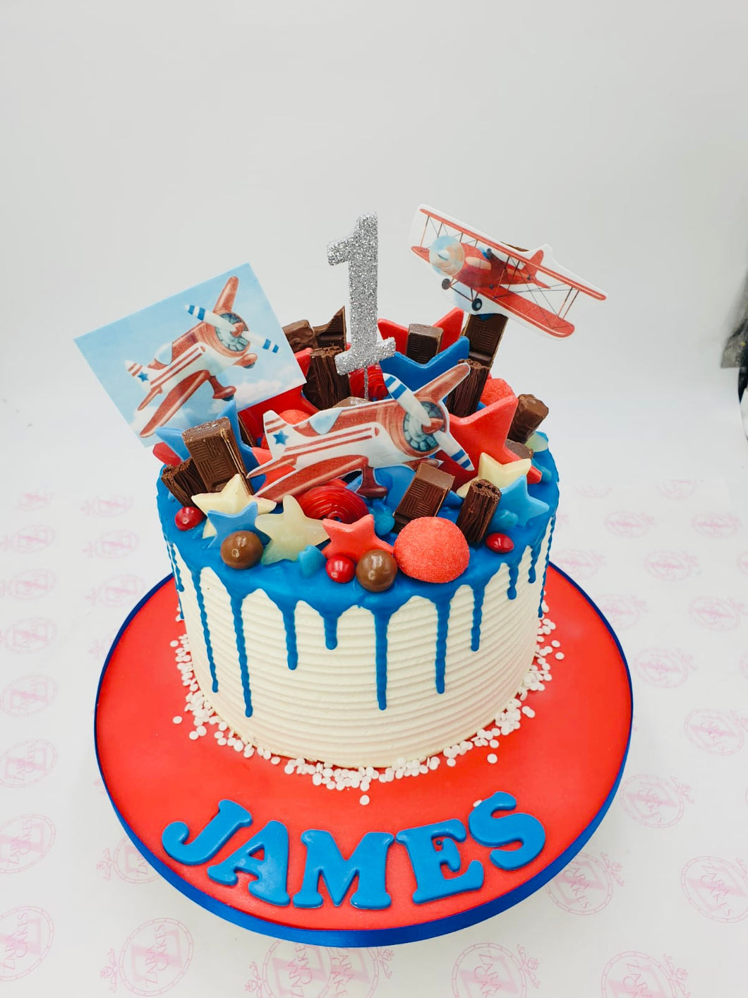 Aeroplane Drip Birthday Cake