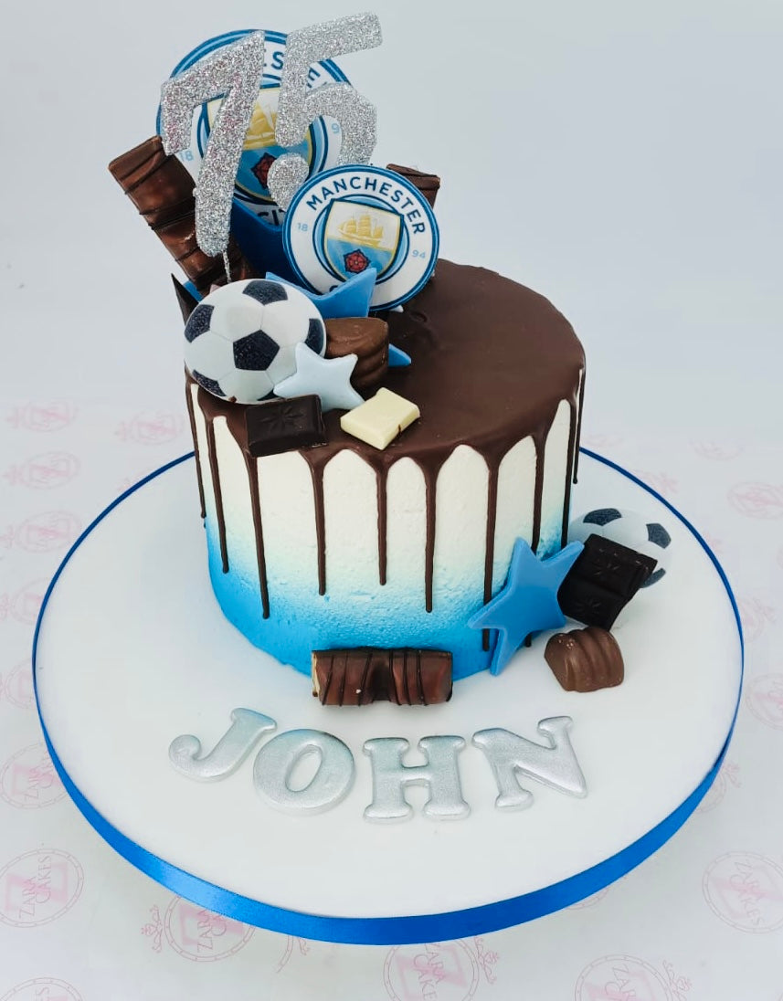 Manchester City Drip Birthday Cake