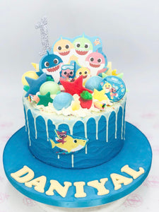 Baby Shark Drip Birthday Cake