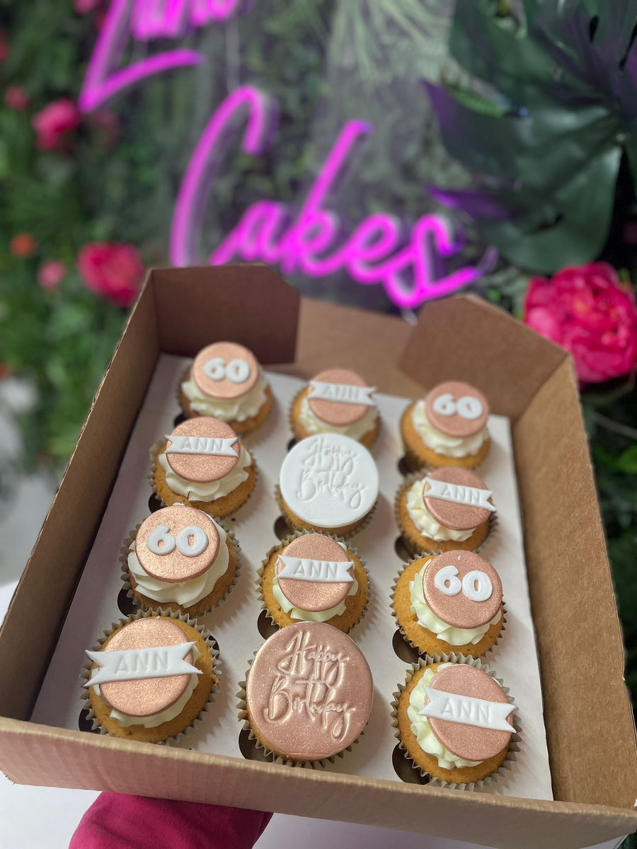 Rose Gold Birthday Cupcake Gift Box Zara Cakes