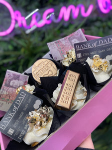 Fathers Day 24ct Gold Bank of Dad Cupcakes