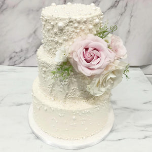 Waterfall Pearl Wedding Cake