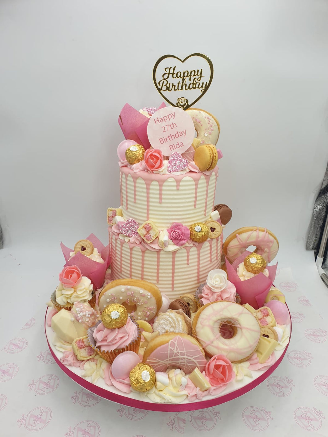 2 Tier overload cake with Doughnuts