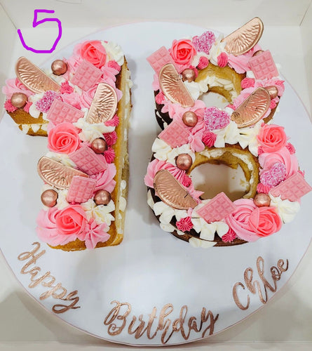 Rose gold & Pink Number Cake
