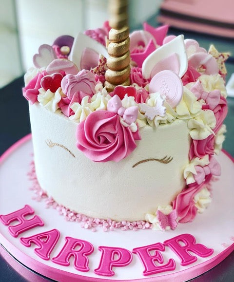 Pink and Gold Unicorn Cake