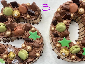 Chocolate & macaroon Number cake