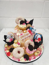 Load image into Gallery viewer, Barbie Overload cake with cupcakes &amp; doughnuts
