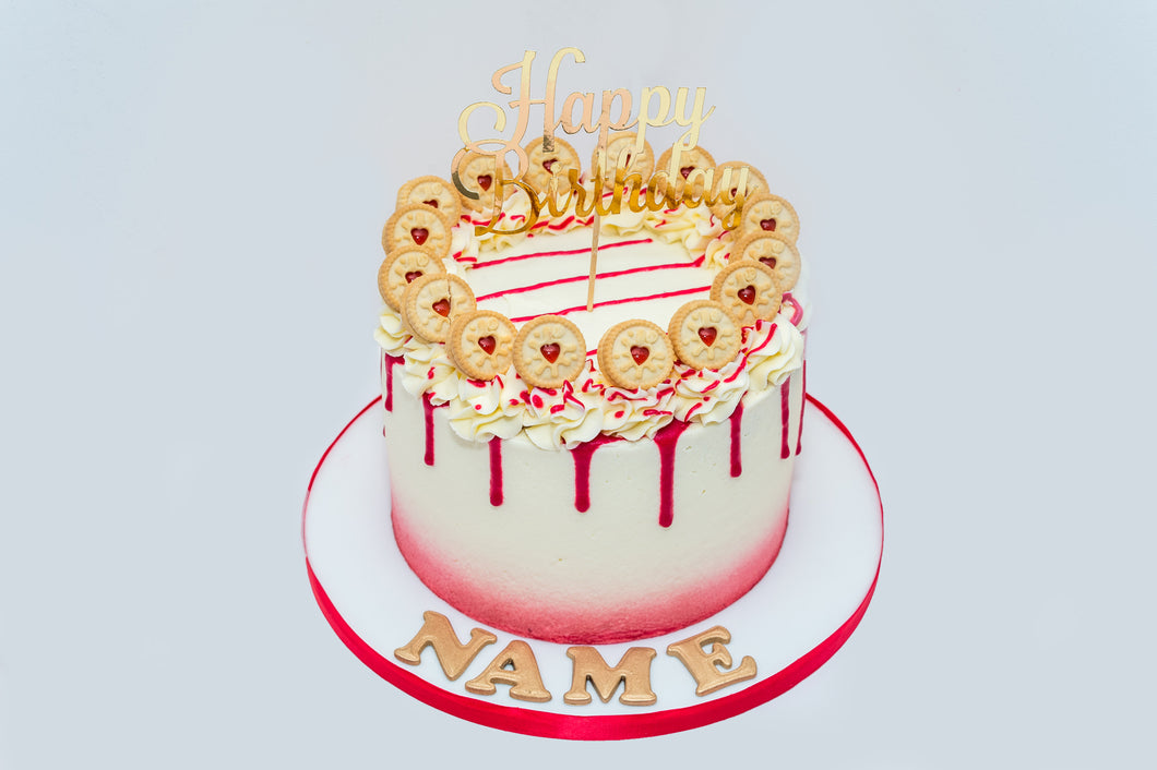 Jammy Dodger Explosion Drip Cake