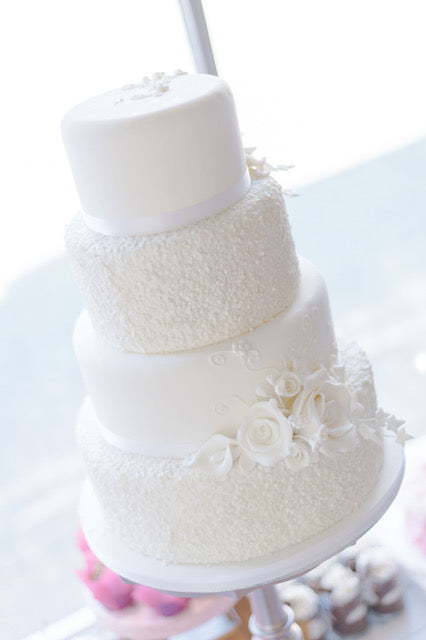 4 Tier Encrusted Fondant Wedding Cake