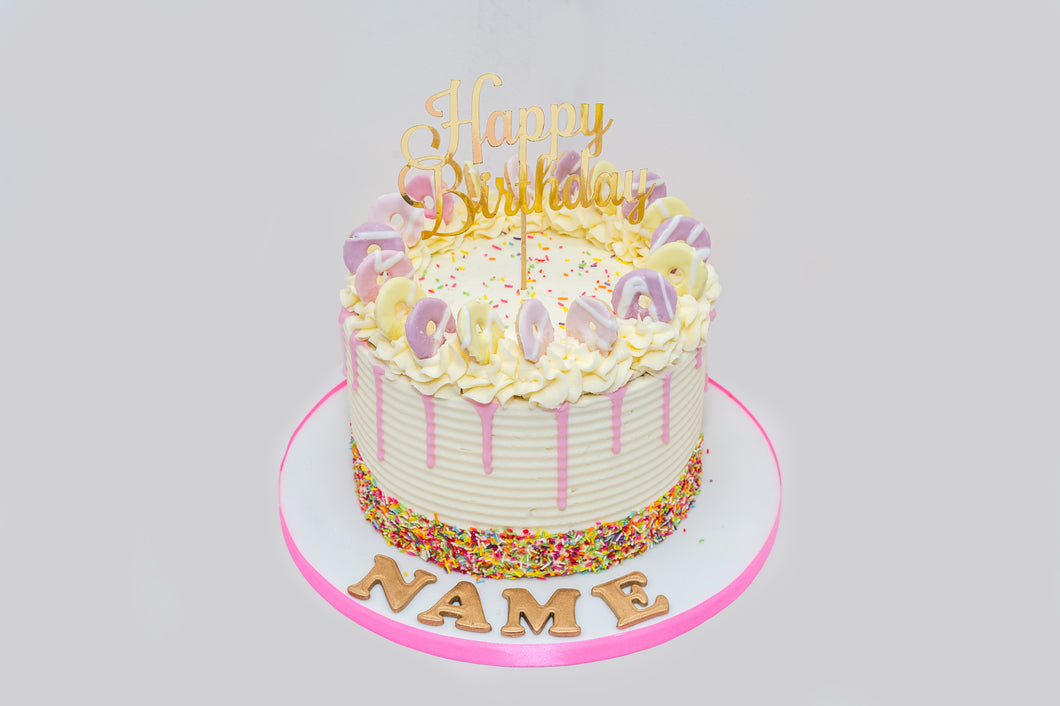 Vegan Pastels Party Ring Birthday Drip Cake