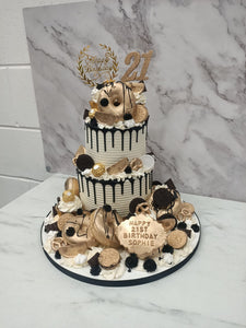 2 Tier overload cake with Doughnuts