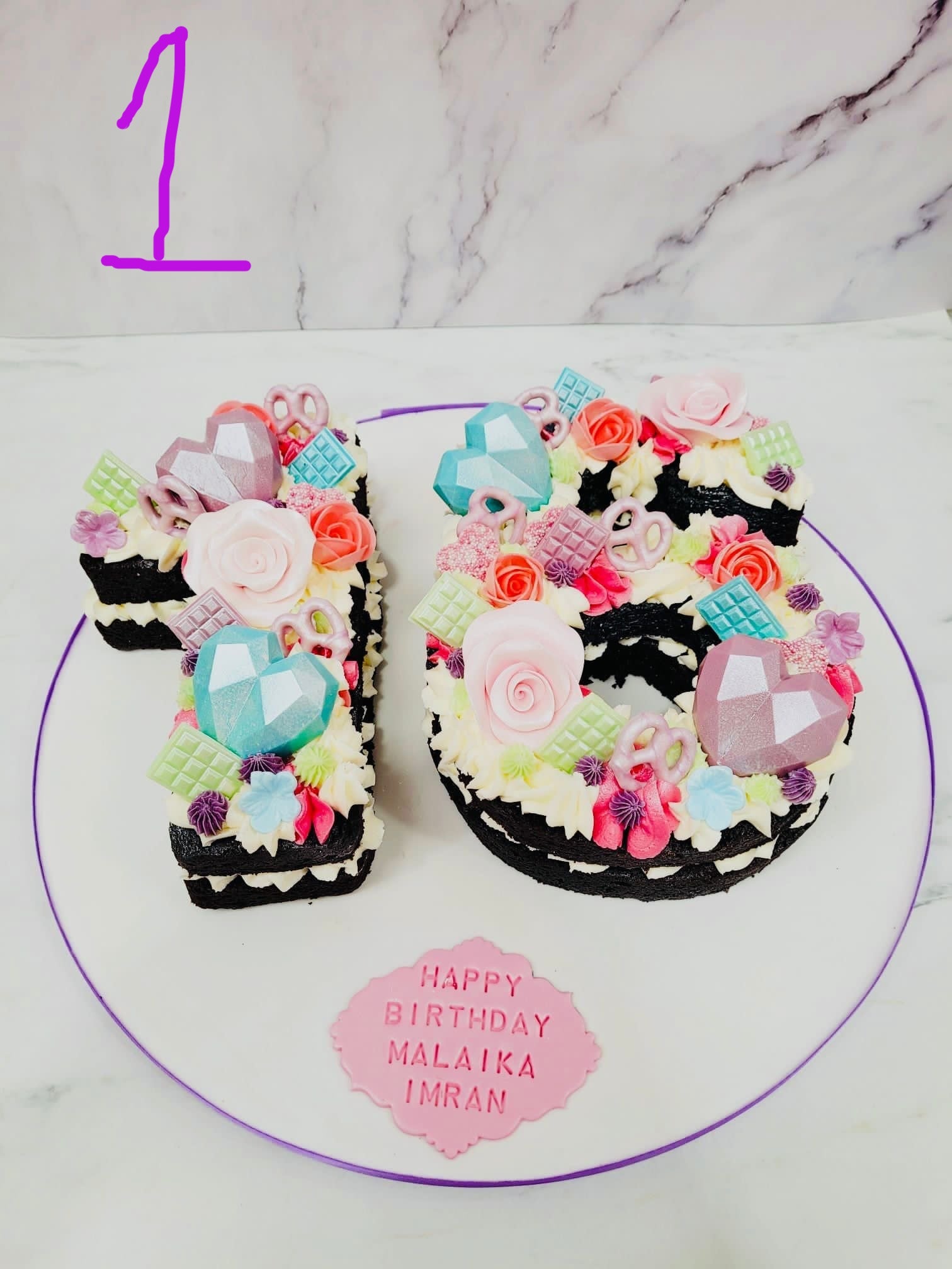 Bright Colour number Cake