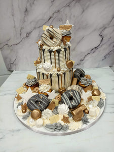 2 Tier overload cake with Doughnuts