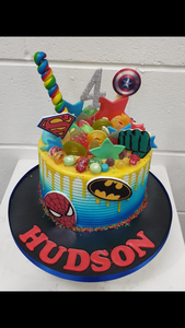 Superhero Explosion Birthday Cake