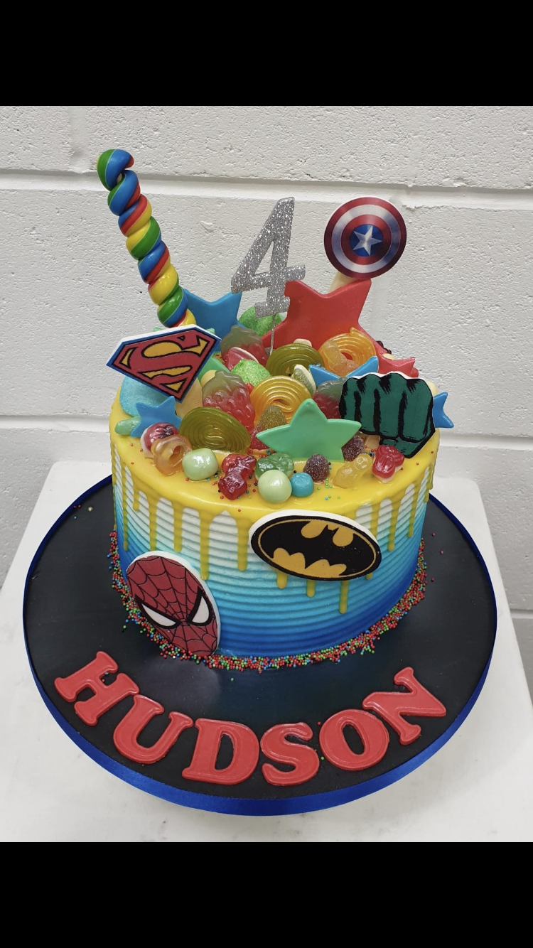 Superhero Explosion Birthday Cake